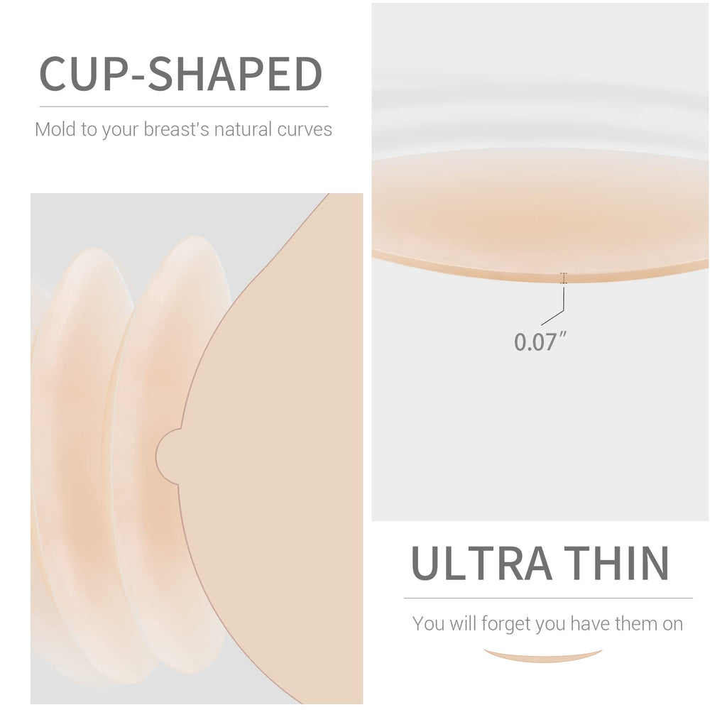 VOCH GALA Premium Nipple Covers, Sticky Bra Alternative, 2 Pairs Crème