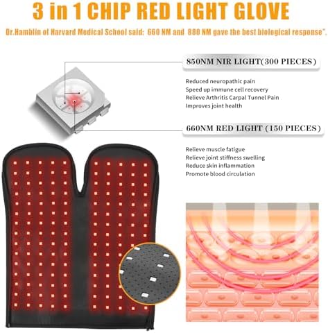 Red-Light-Therapy-for-Hands,Therapy for Finger Wrist,Near Infrared Light Therapy & Red Light Therapy for Body,Dual Wavelength 150 LEDs for Hands Pain Relief(16.5IN*8IN)