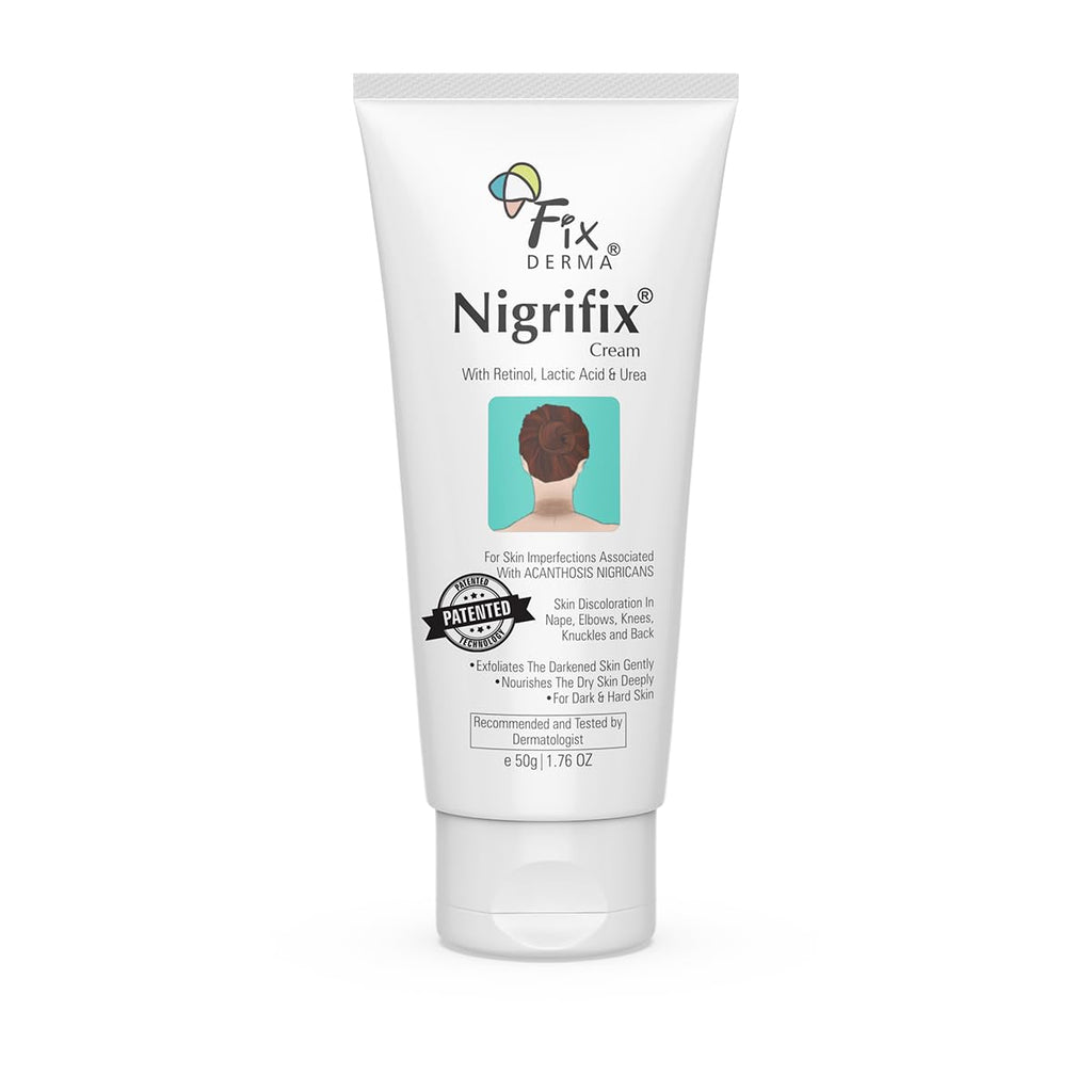 FIXDERMA Nigrifix Cream for Acanthosis Nigricans with Lactic Acid | Dermatologist Tested Retinol Cream | Useful for Dark Body Parts like Neck, Ankles, Armpits & Elbows –1.76 Oz