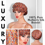 NOCHKA 100% Mulberry Silk Bonnet for Women Hair Care, Double Layered, Silk Hair Wrap for Sleeping with Elastic Stay On (Acorn)