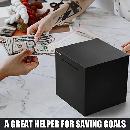 hizgo Adult Piggy Bank- Piggy Bank for Adults Must Break to Open -Stainless Steel Money Box-Metal Saving Box (7.9 inch)