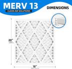 (4 Pack) 18x20x1 Furnace Air Filters, MPR 1900 & FPR 10, MERV 13 Pleated Air Filter (Actual Size: 17.75" x 19.75" x 0.75")
