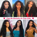 32 Inch 13x6 HD Deep Wave Lace Front Wigs Human Hair Pre Plucked 200% Density Transparent Deep Curly Lace Frontal Wigs Human Hair With Baby Hair Glueless Human Hair Wig For Women