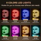 Red Light Therapy for Face, 7+1 Color Infrared Light 850nm Portable Wireless Led Face Mask Light Therapy with Timing Function and Rechargeable for Facial Led Mask Skincare at Home and Travel