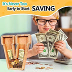 SummiDate Wooden Letter Piggy Bank| Piggy Bank for Boys Girls Toddler| Alphabet V Money Bank| Coin Bank Birthday Gift for Kids|Birthday Gift for Kids (V)