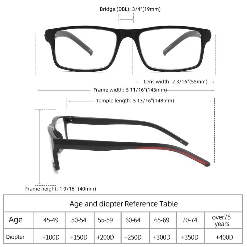 JAWSOCK 4 Pack Reading Glasses Blue Light Blocking for Men Women,Rectangular Frame Computer Readers with Spring Hinge,Reading Glasses for Men Women，Anti Eyestrain/UV Ray Eyeglasses (1.75x)
