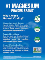 Natural Vitality MaxCalm Magnesium Powder | High Absorbable Ionic Glycinate and Citrate Formula | 8oz Unflavored Supplement