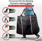 Rollator Travel Bag - Waterproof Wheelchair Bag for Folding Walker, Compact Wheelchair Transport Chair Portable Carry Case Cover for Car & Airplane TSA Traveling (44" Lx12 Wx30 H)
