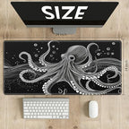 Playmats for Magic: The Gathering MTG Card Game Mat Plus 50 Pcs Card Sleeves, 24 x 14 inch TCG Mat with Stitched Edge for Commander Deck Duskmourn Board Game, Octopuses