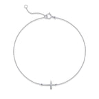 LUCA SMITH Cross Pendant Bracelet - Elegant Jewelry for Men & Women,925 Sterling Silver, Adjustable Chain Stackable Bracelets (silver)