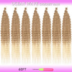 ZRQ 24 Inch Ocean Wave Crochet Hair 7 Packs Curly Braiding Hair Deep Wave Twist Crochet Hair for Boho Goddess Box Braids Goddess Locs Bohemian Braiding Hair Extensions #T27613