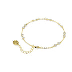 Swarovski Remix Collection strand, Round cut, White, Gold-tone finish