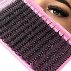 Geeneiya Full Lash Extension Kit 10-18MM Volume Eyelash Extension Kit D Curl Cluster Lashes Individual Eyelashes Kit with Waterproof Lash Bond and Seal, Lash Tweezers (10-18MM, 280Pcs, 70P)