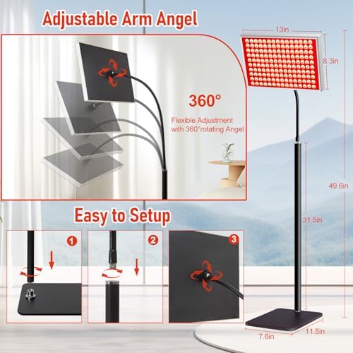 Red Light Therapy for Body, Red Infrared Light Therapy Panel with Stand, Red Light Therapy Lamp,LED 660nm Red Light and 850nm Near Infrared Light Therapy Device at Home for for Face Skin Full Body