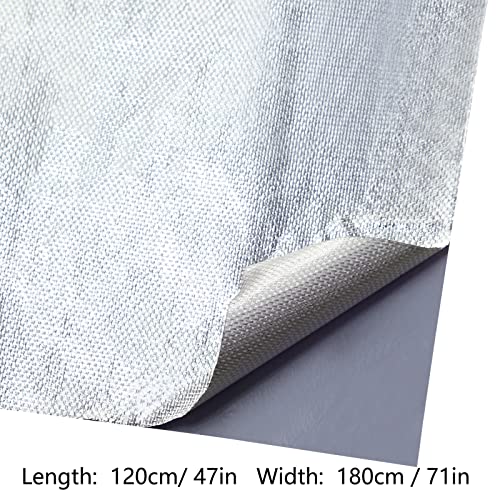 BBTO Heat Reflective Sheet Adhesive Backed Aluminized Fiberglass Heat Shield Tape Protection Barrier Heat Shield Resistant Material for Hose and Auto Use Heat Insulation Sheet(Silver, 48 x 71 Inch)