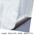 BBTO Heat Reflective Sheet Adhesive Backed Aluminized Fiberglass Heat Shield Tape Protection Barrier Heat Shield Resistant Material for Hose and Auto Use Heat Insulation Sheet(Silver, 48 x 71 Inch)