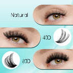 GEMERRY Thick Lash Clusters Kit Fluffy Lash Extension Kit Cluster Lashes 280Pcs D Curl Eyelash Extension Kit With Bond and Seal, Lash Tweezers, DIY Lash Extension(100P-8-16mm)