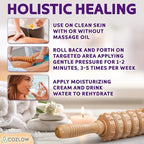Wooden Massage Roller Stick (12 Rollers) - Curved Wood Therapy Massage Tool for Body Sculpting, Fascia Release & Lymphatic Drainage - Maderotherapy Helps Reduce Cellulite Appearance - by Cozlow