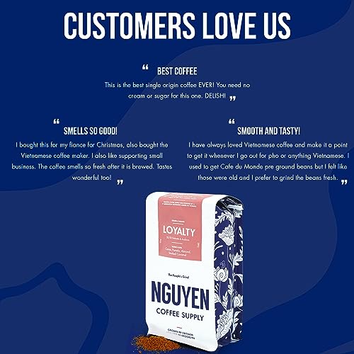 Nguyen Coffee Supply - Loyalty Signature Robusta & Arabica Blend: Medium Roast Premium Ground Coffee Beans, Vietnamese Single Origin, Low Acid, High Caffeine, Roasted in Brooklyn [5 Ib Bag]