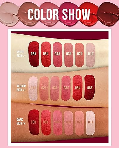 Matte Liquid Lipstick Set-3Pcs High Pigmented Lip Stain Tint,Matte Velvet Lip Gloss,Up to 16H Wear Lipgloss,Long Lasting Waterproof Non-Stick Tinted Lipstain,Women‘s Day Makeup Gift Kit for Women-SetB