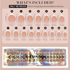 SXC Cosmetics French Tip Press On Nails Brown Extra Short Almond 160 Pieces in 16 Sizes Ultra Fit with Pre-applied Tip Primer and Base Coat, No Need to File Fake Nails for Nail Art DIY X-Pro Tips