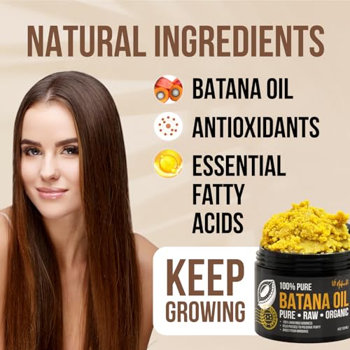 100% Pure Batana Oil from Honduras - Organic Raw Unrefined Hair Growth Oil - Natural Moisturizer for Skin and Hair - Cold Pressed Traditional Honduran Palm Nut Oil