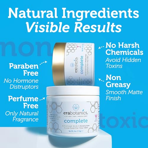 Era Organics Manuka Honey Face Cream - Advanced 12-in-1 Nourishing and Rejuvenating Daily Face Moisturizer for Women and Men - Face Moisturizer for Sensitive Skin - Body Moisturizer for Dry Skin 4 oz