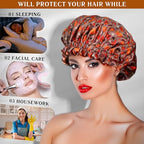 NOCHKA 100% Mulberry Silk Bonnet for Women Hair Care, Double Layered, Silk Hair Wrap for Sleeping with Elastic Stay On (Acorn)