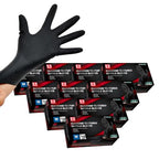 Jointown Basic Heavy Duty Nitrile Gloves, 8 Mil Black Mechanic Disposable Gloves Medium with Raised Diamond Texture, Latex Free, Powder Free Industrial Automotive Work Gloves Case of 1000