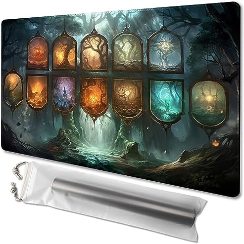 MTG Playmat Size 24x14in Free Storage Bags Non-Slip Backing Printing, Ideal for Card Game Enthusiasts TCG Playmat (No with Zone,The Last Card)
