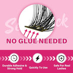 Self Adhesive Eyelashes 48Pcs Lash Clusters Self Stick Lashes Reusable Self-adhesive Lashes No Glue Cluster Lashes Easy for Use(Lotus,D-10-18mix)
