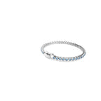 Swarovski Imber Emily Tennis bracelet, Round cut, Blue, Rhodium finish
