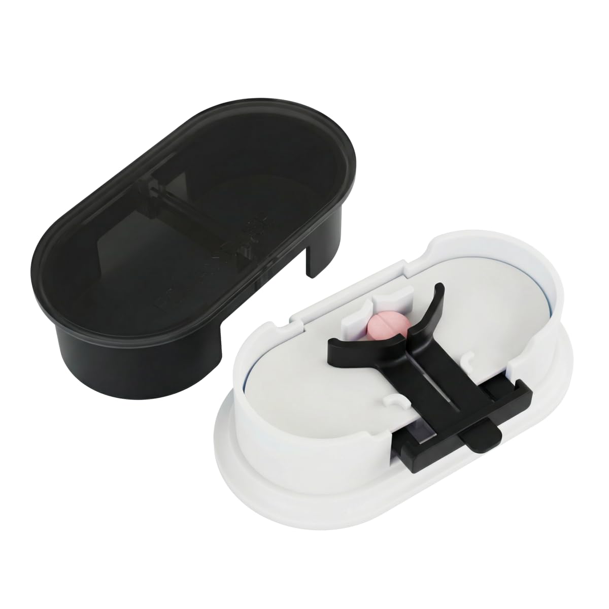 EQUADOSE Precision Pill Splitter with Centering Guide, Dual Stainless-Steel Blades for Small & Large Tablets, Accurate Halves & Quarters for Medication, Vitamins and Pet Pills, Black