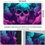 MTG Playmat Magic Card Playmat Game Mat,TCG & CCG Card Games Mat with Free Storage Bags Size 24 x 14 Inches (No with Zones,Skeleton3)