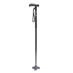 HurryCane Freedom Edition Foldable Walking Cane With T Handle - Enhanced Mobility Support - Patented SteadiGrip Base - Adjustable Height - Lightweight Foldable Design - Black