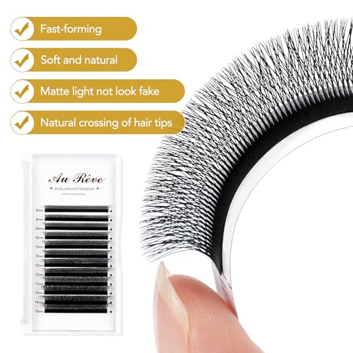 W Eyelash Extensions D Curl 0.07mm 8-15mm Mix Tray W Shaped 8D Volume Premade Fan Lashes Matte Black Cluster Easy Fans Lashes Professional Use YY Lash
