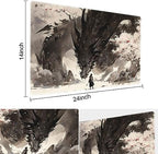 MTG Playmat Size 24x14in Free Storage Bags Non-Slip Backing, Ideal for Card Game Enthusiasts TCG Playmat (Shadow Dragon-No Deck)