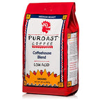 Puroast Low Acid Coffee Ground | Coffeehouse House Blend Ground | Medium Roast | High Antioxidants & High pH |No Bitter Aftertaste | Reduced Heartburn & GERD | Suitable for Cold Brew - 20 oz