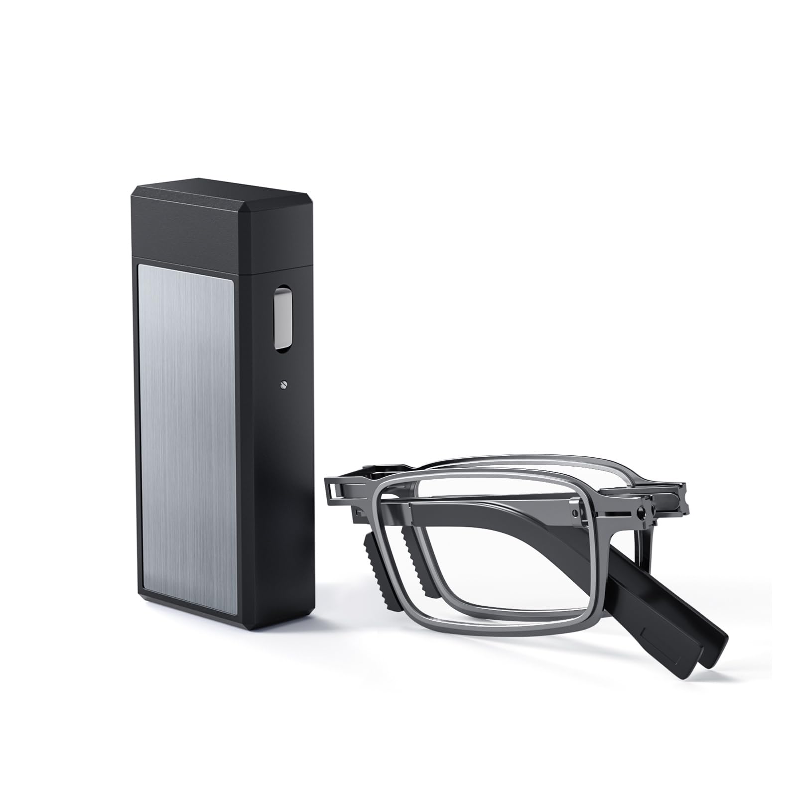 SKYOLUY Durable Ultra Thin and Lightweight Folding Reading Glasses for Men Women, Blue Light Blocking Compact Computer Foldable Readers, Pocket Portable Sturdy Frame With Case Black 1.5x