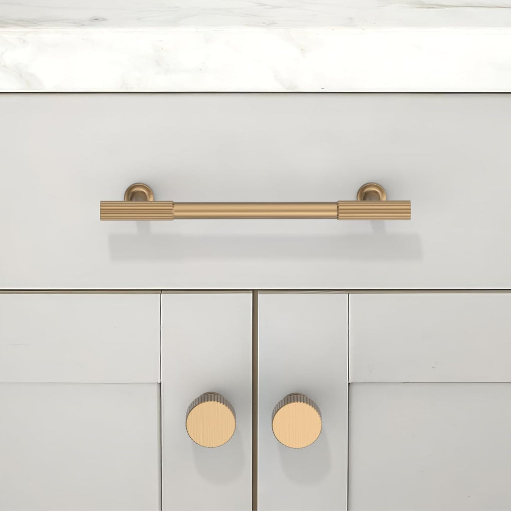 Asimerdeco 30 Pack Champagne Bronze Cabinet Knobs 1-1/10 Inch(28mm) Single Hole Cabinet Pulls Round Kitchen Cabinet Knobs Drawer Knobs