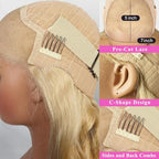 Blonde Lace Front Wigs Human Hair 200% Density Blonde Wear And Go Glueless Wigs Human Hair Pre Cut 7x5 Hd Blonde Wig Human Hair Glueless Body Wave For Women (613 Lace Front Wig Human Hair 26 Inch)