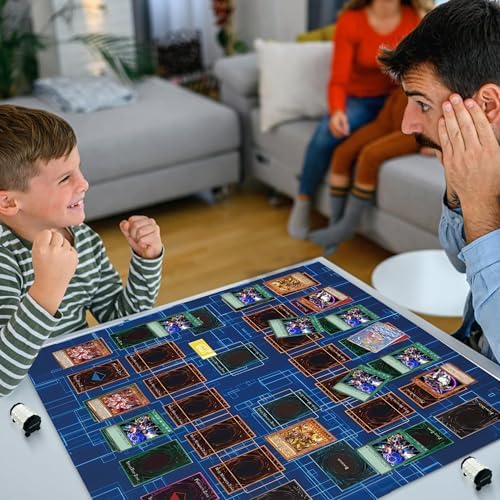 for Yugioh Playmat, 2-Player, Limited Edition Rare Dice and Free Storage Bag Master Rule Duel Field Zones, Large Card Game Mat (Basic2)