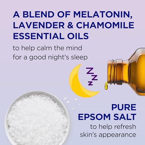 Dr Teal's Body Wash with Pure Epsom Salt, Sleep Blend with Melatonin, Lavender & Chamomile Essential Oils, 24 fl oz (Pack of 4)