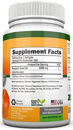 Pumpkin Seed Oil - 1000MG - 180 Softgels - Cold-Pressed Natural Pumpkin Seed Oil - Natural Source of Essential Fatty Acids - Great for Hair Growth, Prostate Health and GI Tract
