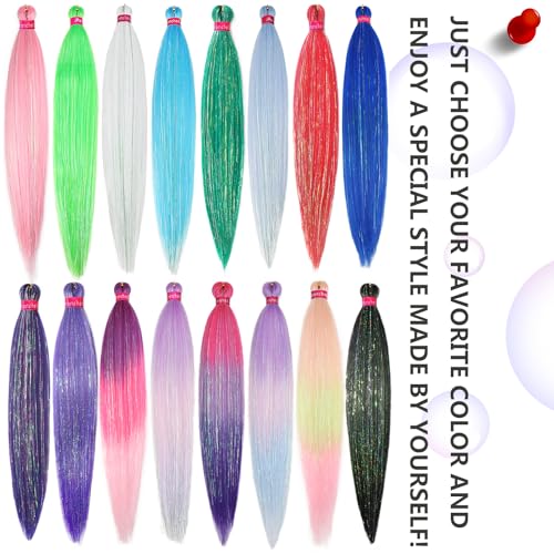 Dark Purple Tinsel Braiding Hair Pre Stretcehd 26 Inch Professional Synthetic Braiding Hair For Crochet Braids Box Braids Boho Braids Croceht Hair Extensions