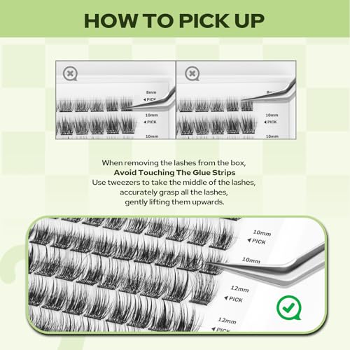 Self Adhesive Lash Clusters 156PCS No Glue Needed Self Adhesive Eyelashes 8-16mm Mix Self Stick Eyelash Clusters Pre-Glued 0.07mm Thickness One-Step Cluster Lashes Press on Lashes