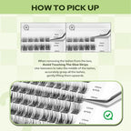 Self Adhesive Lash Clusters 156PCS No Glue Needed Self Adhesive Eyelashes 8-16mm Mix Self Stick Eyelash Clusters Pre-Glued 0.07mm Thickness One-Step Cluster Lashes Press on Lashes