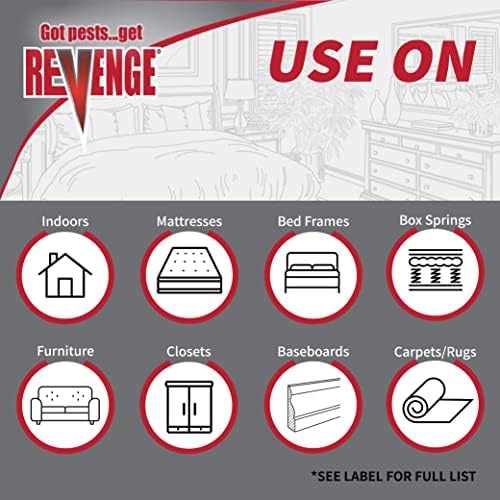 Revenge Bedbug Killer, 32 oz Ready-to-Use Spray, Long Lasting Odorless Insecticide Formula, Kills on Contact