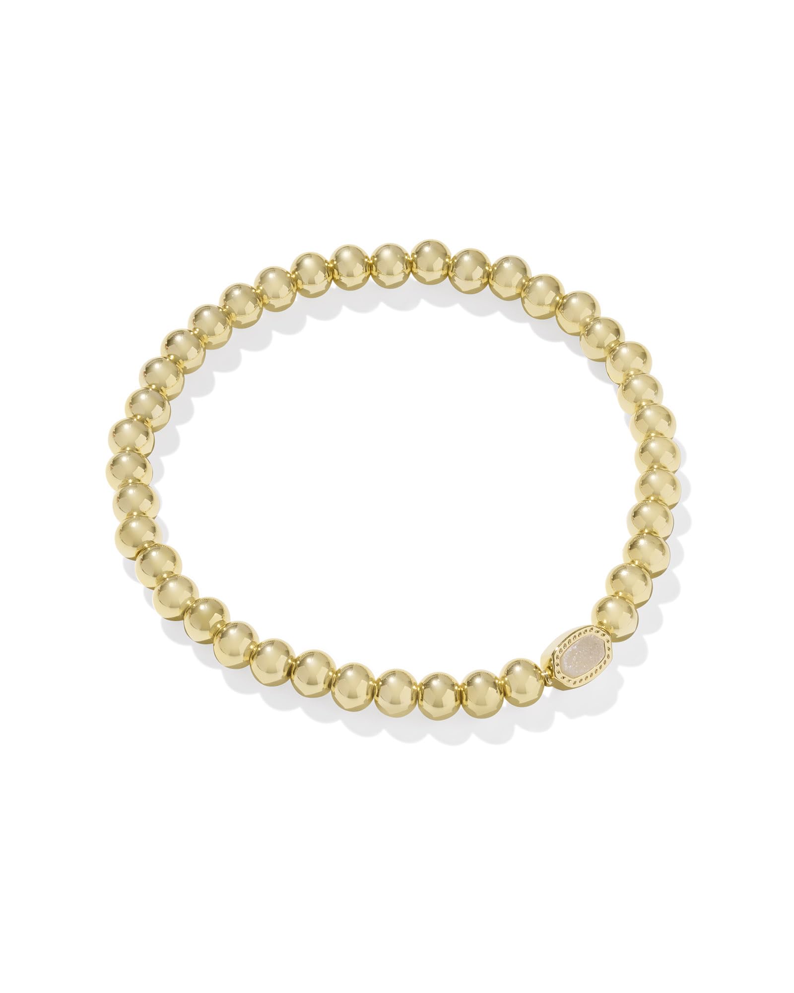 Kendra Scott Mini Elaina Stretch Bracelet in Iridescent Drusy, 14k Gold-Plated Brass, Fashion Jewelry for Women