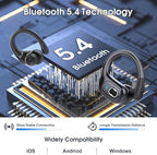 Wireless Earbuds 75hrs Bluetooth 5.4 Headphone Sport, 2025 Bluetooth Earbuds Stereo Deep Bass Over Ear Bud with Earhooks, ENC Noise Cancelling Mic, IPX7 Waterproof Earphone for Workout/Running